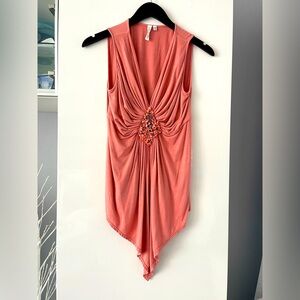 Robbi & Nikki by Robert Rodriguez Coral Embellished Blouse